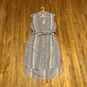 Sleeveless Linen Shirtdress